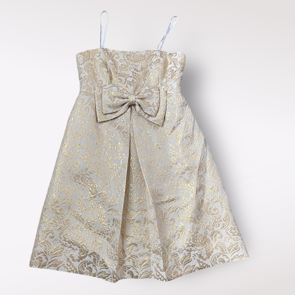 Size 4 Lilly Pulitzer Dress, Gold and Cream Pre-Owned - Good condition